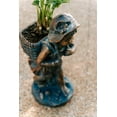 thumbnail image 5 of XBrand 24" H Faux Bronze Magnesium Oxide Walking Girl Garden Statue w/Small Flower Plant Pot, Outdoor Décor, Natural Design Sculpture, 5 of 10