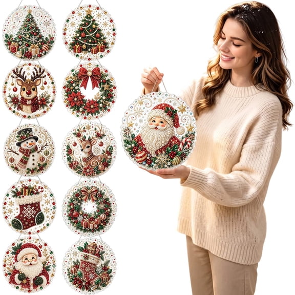 HonestMatter Pearl Art Kit, DIY Christmas Ornaments Acrylic Painting Set With Beads, Handmade Pendant Craft For Holiday Tree Decor And Home Styling