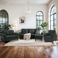 thumbnail image 3 of Pingliang Home Living Room Furniture Set,Sectional Sofa with Storage Ottoman and Loveseat and Accent Chair,Modern L Shape Couch with Storage Pockets,Modern 6 Seater Set for Living Room Apartment APT, 3 of 7
