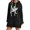 Black-3, variant on Valentines Hoodie Dress for Women Long Sleeve Side Slit Graphic Hooded Sweatshirt with Pockets Pullover Tops
