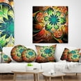 thumbnail image 4 of Designart Colorful Fractal Flower Pattern - Floral Throw Pillow - 12x20, 4 of 5