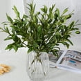 thumbnail image 4 of Mdesiwst 1Pc Artificial Olive Leaf Branch with Stem Faux Green Plants Greenery Home Table Centerpiece Wedding Decoration, 4 of 8