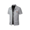 thumbnail image 3 of Western Shirts for Men Short Sleeve Waffle Pearl Snap Shirts for Men Button Up Shirt Cowboy Casual Work Shirt Size 3XL Gray, 3 of 5