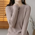 thumbnail image 5 of Womens Thin Knitted Sweaters, Fall Sweaters for Women Lightweight Casual Fleece Solid Color Crewneck Long Sleeve Pullover S-2XL, 5 of 5