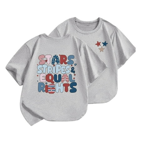 ZhuoLiL Toddler Girl Shirts 5T under $ 5.00 Kids Loose Fit Patriotic T-Shirt - Summer Comfort Short Sleeve Round Neck