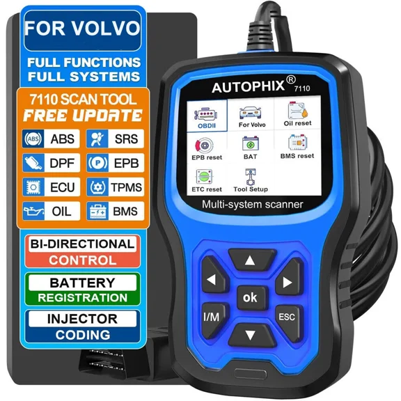 AUTOPHIX 7110 for VOLVO Alll System OBD2 Diagnostic Scanner Oil BMS TPS TPMS DPF
