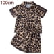 thumbnail image 1 of Traje de verano con estampado de leopardo para niños y niñas, estilo coreano, moderno, con camisa de manga corta y pantalones cortos, traje de dos piezas, 1 of 2