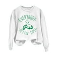 thumbnail image 2 of Up To 50% Off Oversized Crewneck Sweatshirt Women Women'S Retro In The Pub Getting Green Irish Pub Art Print Pattern Casual Sweatshirt Print Top, 2 of 4