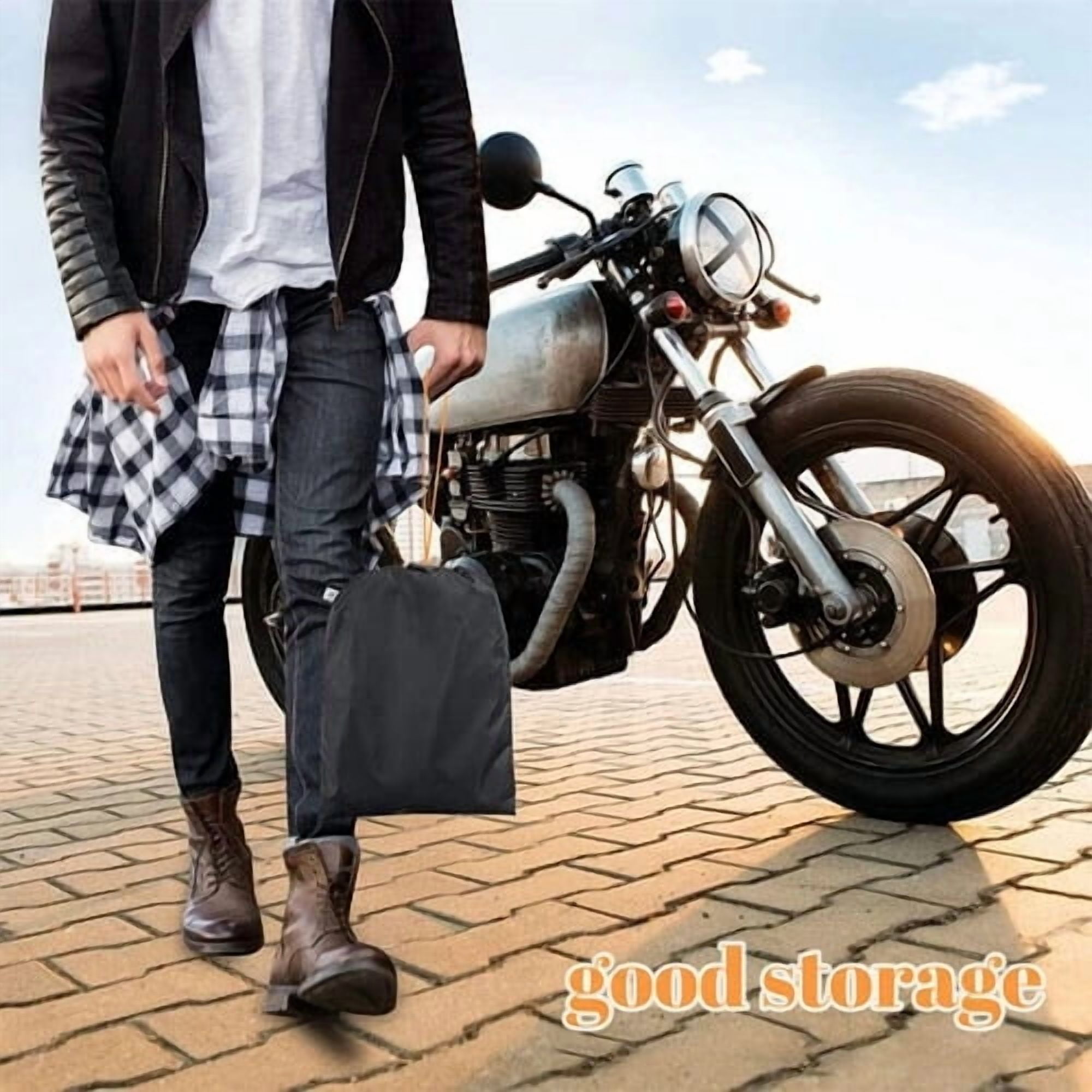 CAMOTUSE Heavy Duty Waterproof L Motorcycle Cover for Winter Outdoor Storage All Weather Protection for Large Bikes