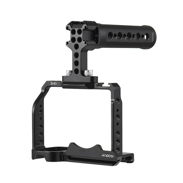 Andoer Camera Cage + Top Handle Kit Aluminum Alloy Camera Video Cage With Cold Shoe Mounts Numerous