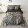 thumbnail image 2 of Manfei Old Barn Door 7-Piece Bedding Comforter Set,Rustic Farmhouse Cabin King Bedding Sets,Brown Green Bed Sheets For Men Women,Super Cozy Room Decor Reversible, 2 of 8