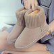 thumbnail image 3 of Botas de nieve de lana para mujer, botas de tubo corto con suela plana, botas de algodón cálidas de lana con tacón antihorizontal, 3 of 6