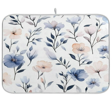 

Dish Drying Mat 18 x 24 Highly Absorbent Microfiber for Dishes Utensils A Lotus Flower