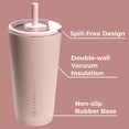 thumbnail image 3 of HydroJug Everyday Tumbler – Ceramic-Lined Insulated Tumbler with Straw and Soft-Touch Lid, Cup Holder Friendly – 20 oz, Dusty Rose, 3 of 6