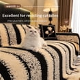 thumbnail image 7 of Lanola Soft Plush Non-Slip Couch Cover, Thicked Comfortable Striped Sofa Covers Washable, Large Fluffy Plush Pet Couch Covers for Sofa for 1-4 Home Cushion Couch, Pet Friendly (Light grey,71*150in), 7 of 7