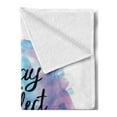 thumbnail image 2 of Wording Soft Flannel Fleece Throw Blanket, Hand Drawn Paint Brush Effect Happiness Words Abstract Composition, Cozy Plush for Indoor and Outdoor Use, 50" x 60", Dried Rose Blue Black, by Ambesonne, 2 of 5