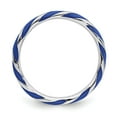 thumbnail image 2 of Sterling Silver Stackable Expressions Twisted Blue Enameled Ring - Size 7, 2 of 3