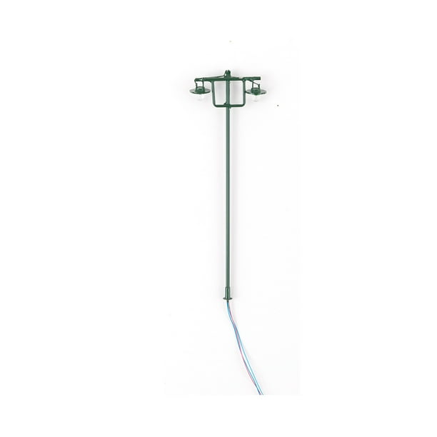 Matsuzay Modelo de lámpara de vía férrea musgo micropaisaje al aire libre 1:87 LED farola de Metal decoración de jardín pista luz arena accesorios Artesanía Verde (luz blanca) Matsuzay HA066876-05