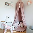 thumbnail image 6 of Bed Canopy with Frills Reading Nook Game Tent for Kids Boho Hanging Net Play Room Decor(Dusty Rose), 6 of 14