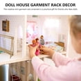 thumbnail image 3 of EeaseCA Mini Doll Clothes Rack Miniature Clothes Wood Display Stand Doll House Garment Rack Decor, 3 of 7