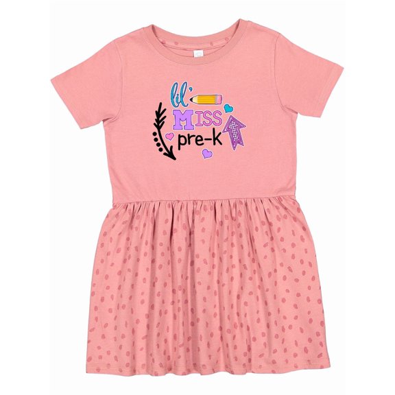 Inktastic Lil Miss Pre K with Arrows and Hearts Girls Toddler Dress