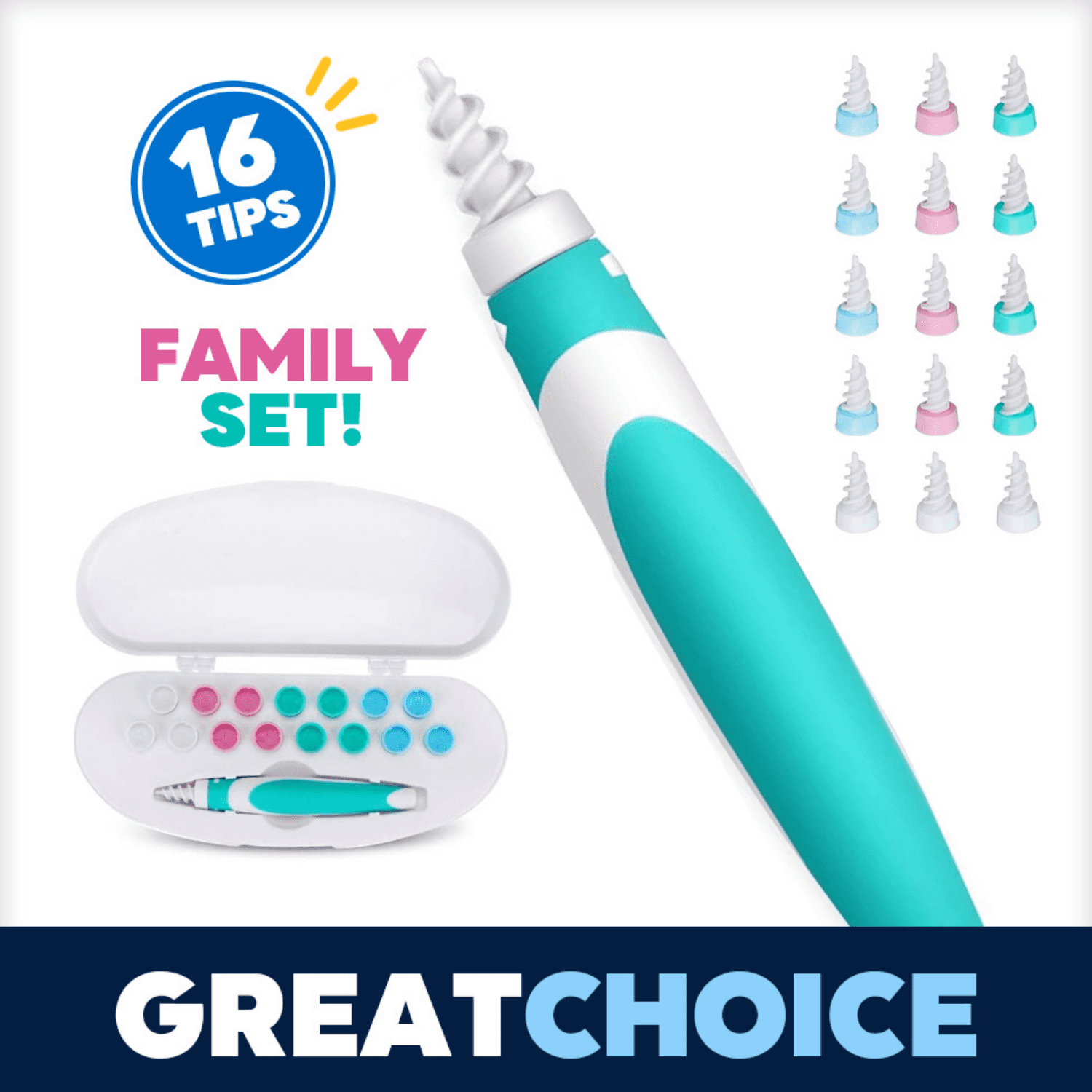 Ear Wax Remover + Case, Family Pack - Soft Silicone Spiral ...