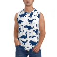 thumbnail image 1 of Bingfone Cute Cartoon Dinosaurs Pattern Men's Tank Tops Workout Sleeveless Tee Shirts Running Beach Tanks for Men-3X-Large, 1 of 7