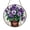 Acrylic 3.5 Inch, variant on Pansy Flower Glass Suncatcher Window Decor, Purple Blooms in Pot Design, Cheerful Botanical Home Decoration