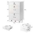 thumbnail image 5 of White wood grain density board, one small drawer and two large drawers, wooden filing cabinet, suitable for Legal&Letter labeled documents, 5 of 7