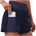 thumbnail image 5 of COMVALUE Women's Running Shorts with Zipper Pocket 2 in 1 High Wasited Workout Athletic Gym Yoga Spandex Shorts for Women Navy S, 5 of 7