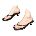 thumbnail image 3 of HNMKIU Platform Sandals Stylish Women's Slides Casual Beach Footwear Comfortable Open Toe Platform Style with Modern Square Toe Design for Everyday Use Beach Shoes Black,7.5, 3 of 8