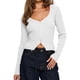 thumbnail image 2 of Cárdigan de Larga para Mujer, Suéter Corto de Punto Abierto, Chaqueta con Cuello en V y Botones para Otoño Cremoso M, 2 of 10