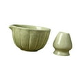 thumbnail image 4 of Cuenco de cerámica para matcha de 420 ml, cuenco de porcelana para mezclar matcha para bebidas de ceremonia. Verde con soporte, 4 of 9