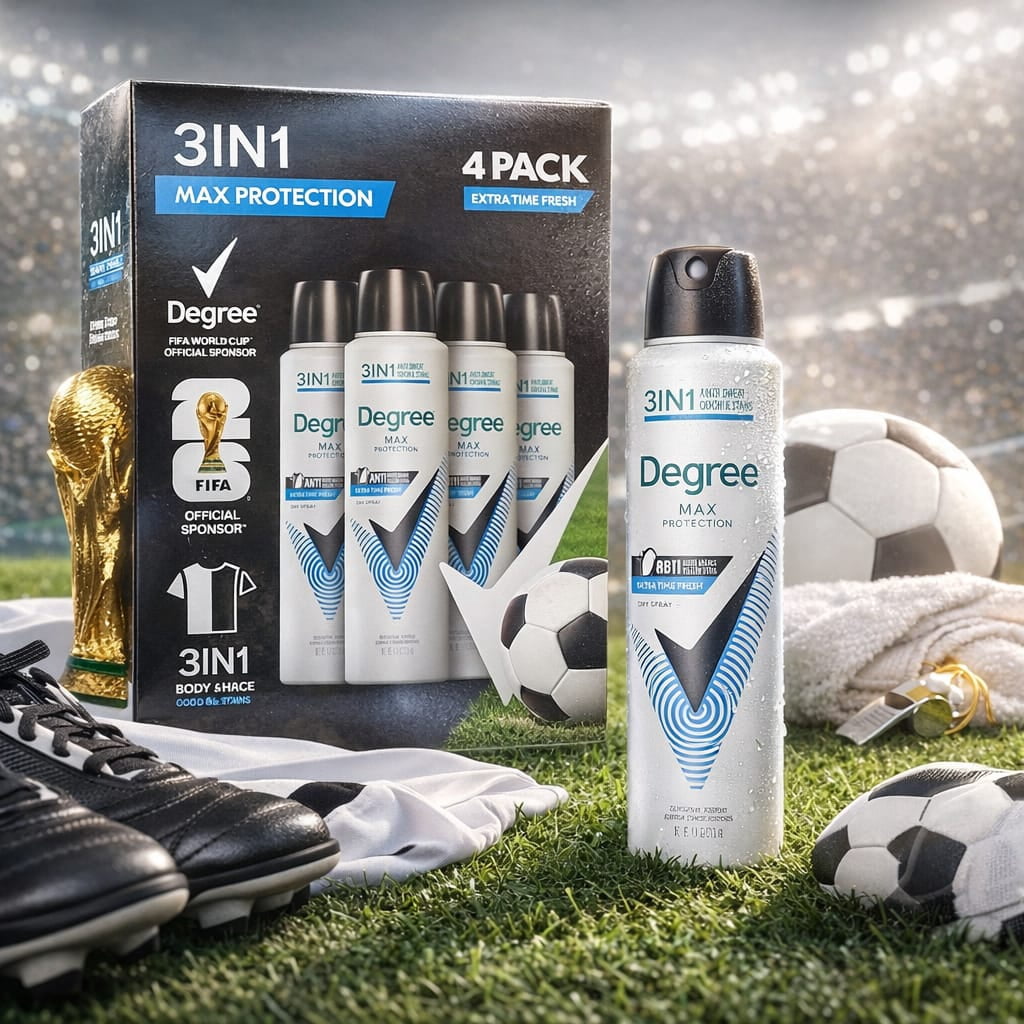 Degree Men Max Protection Antiperspirant Deodorant Spray, 3-in-1 Protection (Sweat, Odor & Stain), Extra Time Fresh Scent, 4 Pack