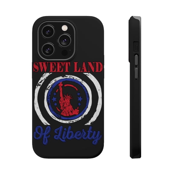 DistinctInk Tough Case for Apple iPhone 15 PRO (6.1" Screen), Compatible with MagSafe Charging - Sweet Land Of Liberty