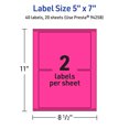thumbnail image 6 of Avery Printable Rectangle Labels, Neon Magenta, 5" x 7", 40ct, 6 of 11