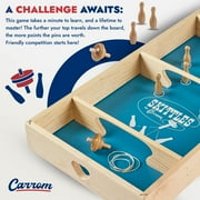 Carrom Skittles Game – Indoor and Outdoor Bowling Game – Wooden Family Board Games for Game Nights (32” x 15”)