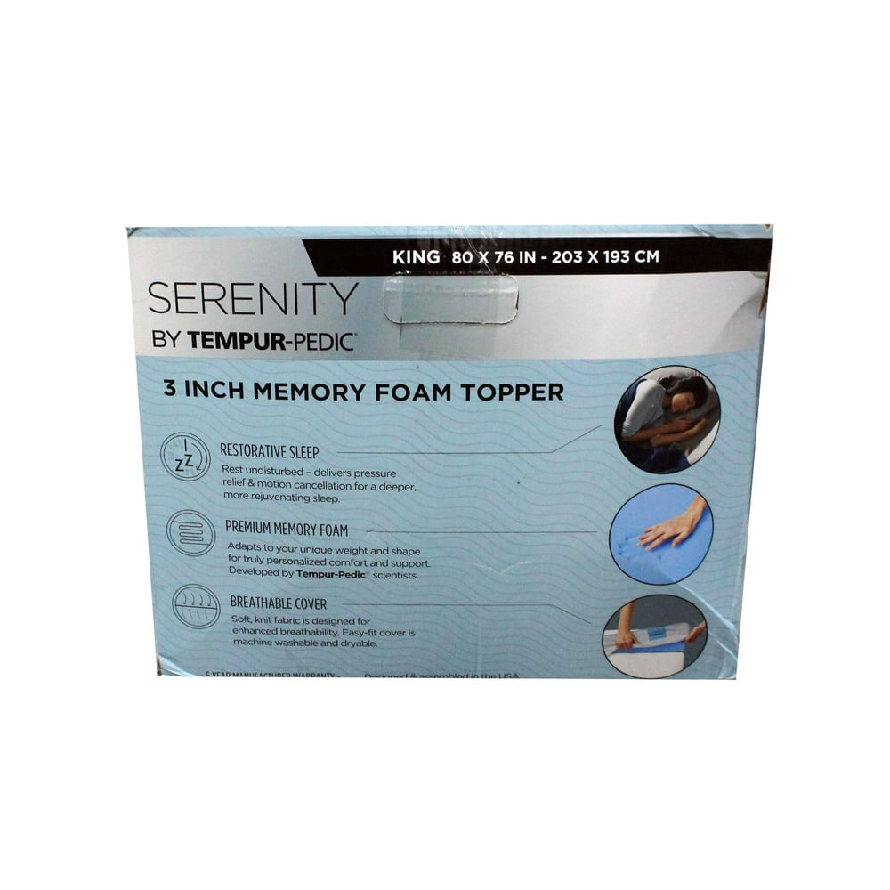 Tempur-Pedic Serenity 3 Inch Memory Foam Topper King 80 X 76 Inch - Walmart.com - Walmart.com