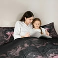 thumbnail image 6 of Feelyou Princess Kawaii Bow Bedding Comforter Set for Kids, Black Pink Bowknot Twin Comforter Sets, Modern Fashion Style Reversible Bedding Set, Lightweight Room Decor, 2 Pieces, 6 of 9