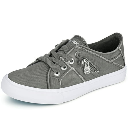 JENN ARDOR Women s Fashion Sneakers Classic Canvas Shoes Slip On Low Top Lace Up Casual Flats Perforated Lightweight Splicing Zipper Shoes
