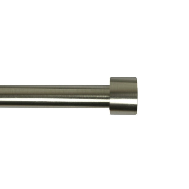 Mainstays 3/4" Capped Single Adjustable Curtain Rod, 3084", Nickel