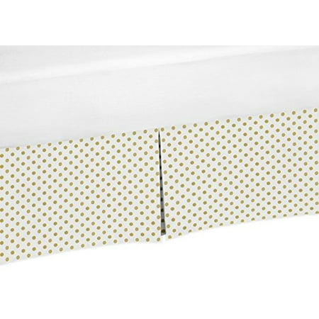 Sweet Jojo Designs Metallic Gold Polka Dot Crib Bed Skirt Dust