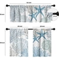 thumbnail image 2 of 3Pcs Beach Starfish Seashell Kitchen Curtains,Blue Coastal Window Curtains Valance and Tier 36 Inch Length Small Kitchen Window Curtains for Kitchen Living Room Bedroom Bathroom Decor, 2 of 5