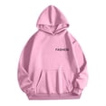 thumbnail image 4 of uvwlwu Womens Minimal Letter Graphic Oversized Hoodie Drop Shoulder Kangaroo Pocket Soft Cozy Fall Street Casual Pullover Sweatshirt,L, 4 of 5