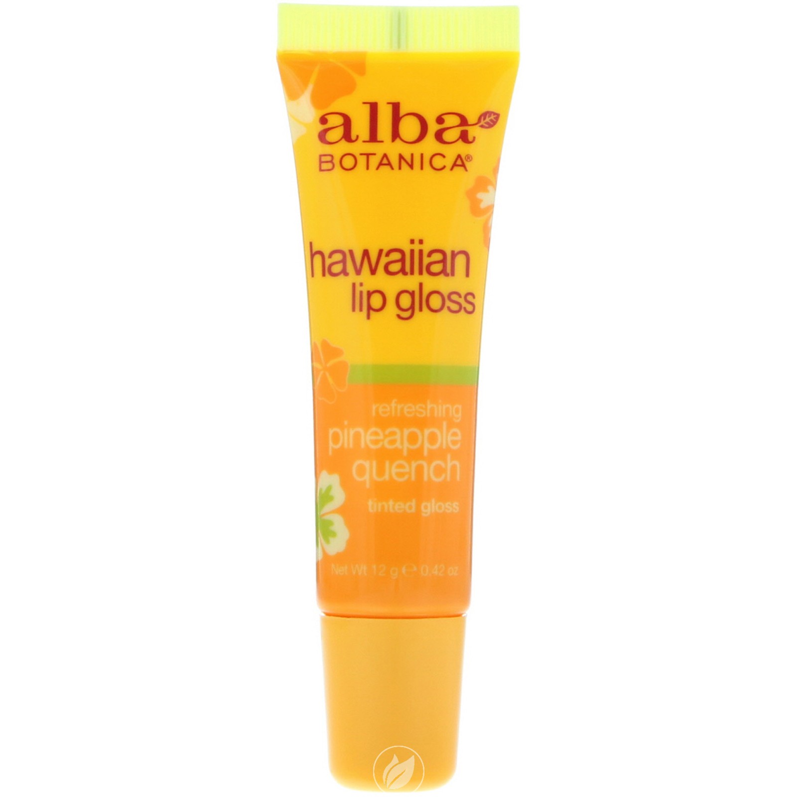 Hawaiian Lip Gloss Pineapple Quench .42 oz by Alba Botanica, Pack of 2