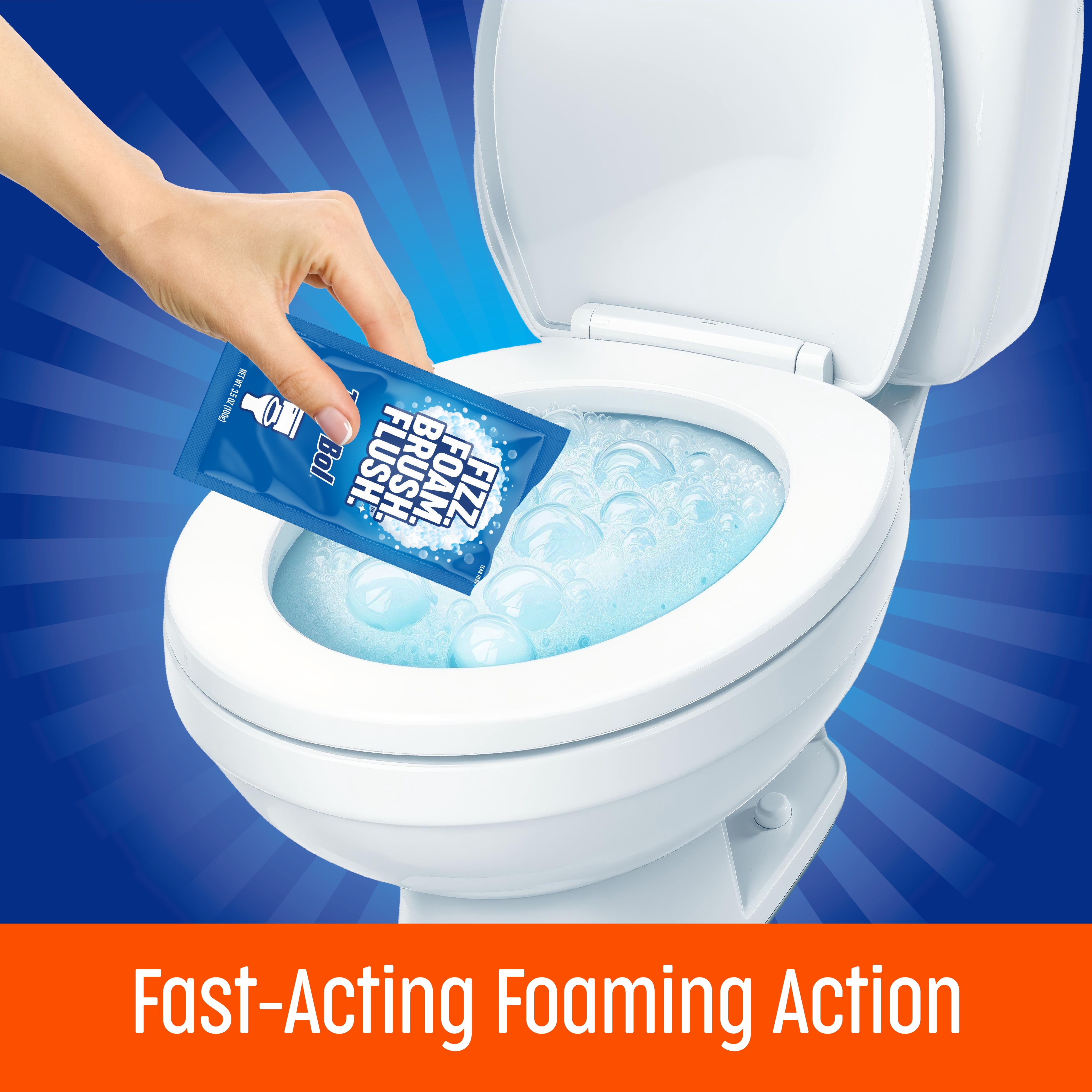 Ty-D-Bol Ultra Foam Citrus Scent Toilet Bowl Cleaner, 8 Packets