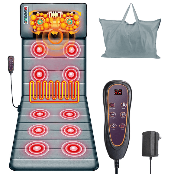Beiled Electric Full Body Heated Massage Mat Neck Back Heating Pad Chair Pad Massage