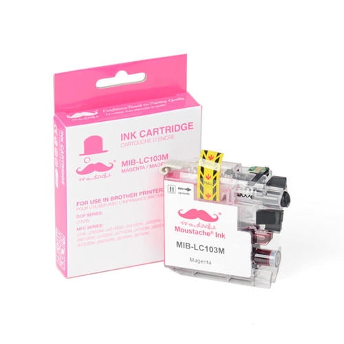 Cartouche d'Encre Magenta Compatible à Rendement Élevé pour Brother LC103M - Moustache®