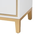 thumbnail image 5 of Baxton Studio Donald Modern Glam and Luxe White Finished Wood and Gold Metal 2-Drawer End Table, 5 of 7
