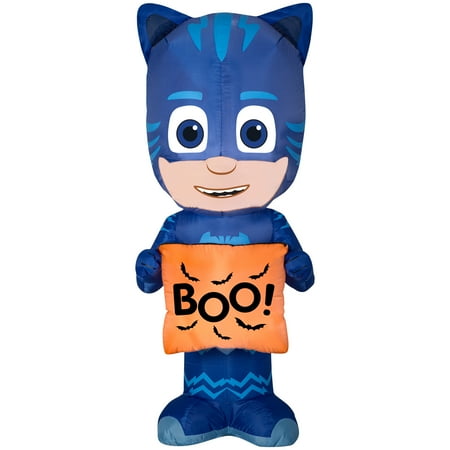 Personalized Halloween Treat - Halloween Airblown Inflatable PJ Masks Catboy with Treat Bag 5FT Tall by Gemmy Industries